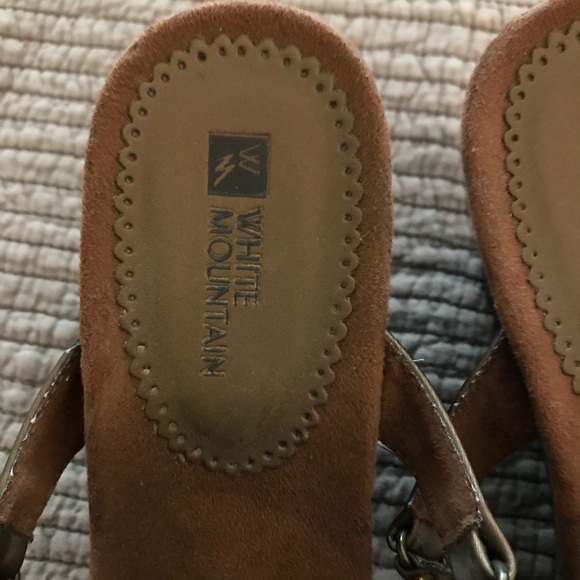 White Mountain Beaded Wedge Sandals - Picture 3 of 6